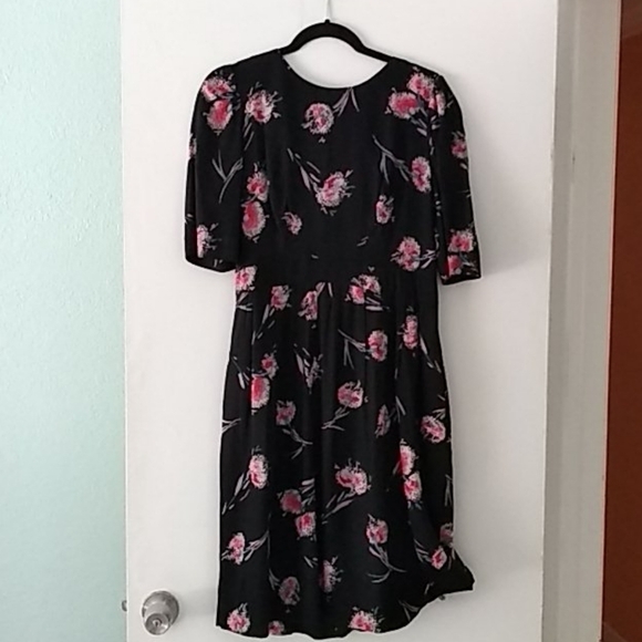 Emily& Fin Heather Retro Pom Pom Gloral A Line Semi Tailored Dress Size 8 - Picture 4 of 12